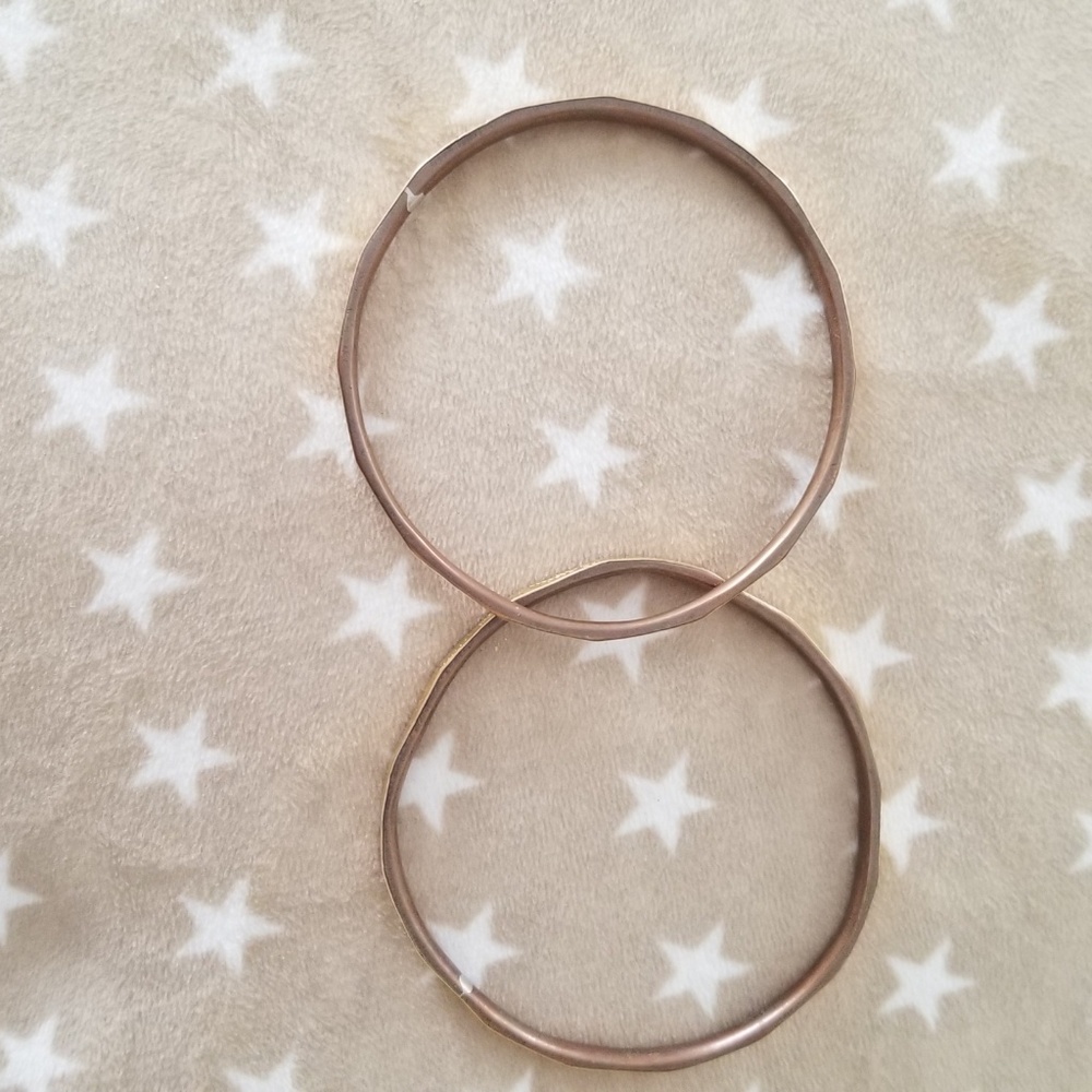 antique gold and copper bengali bangle pair